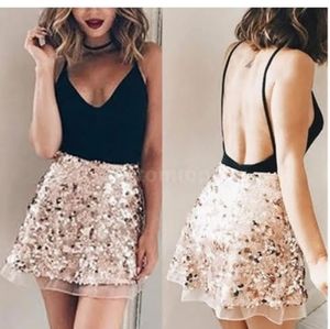 Gold sequin skirt with silk lining size 5